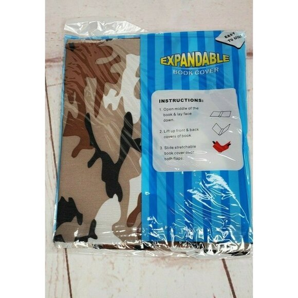 Reusable Expandable Jumbo Book Cover Army Camo Design Home School Supplies - Picture 5 of 6